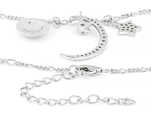 Bella Luce® 0.34ctw White Diamond Simulant Rhodium Over Sterling Silver Celestial Necklace - Size 16