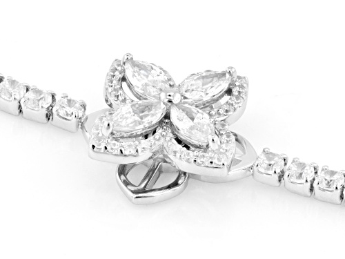 Bella Luce® 2.41ctw White Diamond Simulant Rhodium Over Sterling Silver Spinning Bolo Bracelet - Size 9.5