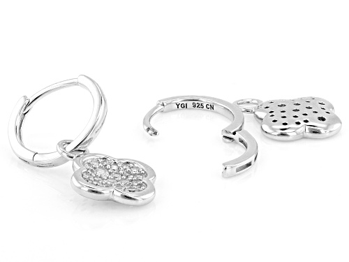 Bella Luce® 1.00ctw White Diamond Simulant Rhodium Over Sterling Silver Clover Dangle Earrings