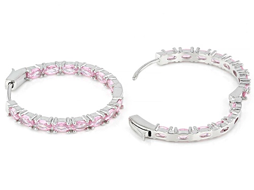 Bella Luce® Ottone 8.32ctw Pink Diamond Simulant Rhodium Plated Inside-Out Hoop Earrings