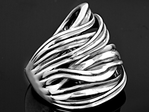 Sterling Silver Oxidized Crossover Ring - Size 7