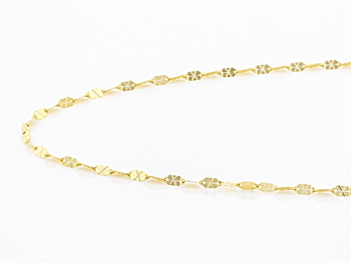 14k Yellow Gold Plaque Station Necklace 18 inch - Size 18
