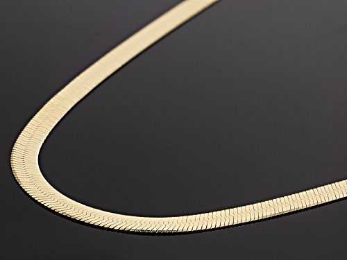18K Yellow Gold Over Sterling Silver 5.5MM Herringbone Chain - Size 18