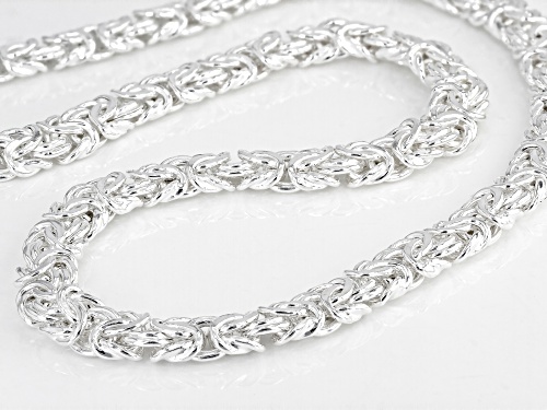 Sterling Silver 9mm Byzantine 20 Inch Chain - Size 20