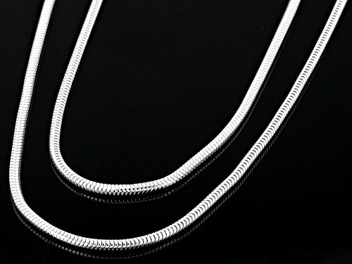 Sterling Silver Set Of 2 18 And 20 Inch Snake Chains