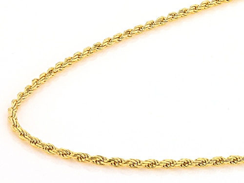 14k Yellow Gold 1mm 18 Inch Solid Rope Chain - Size 18