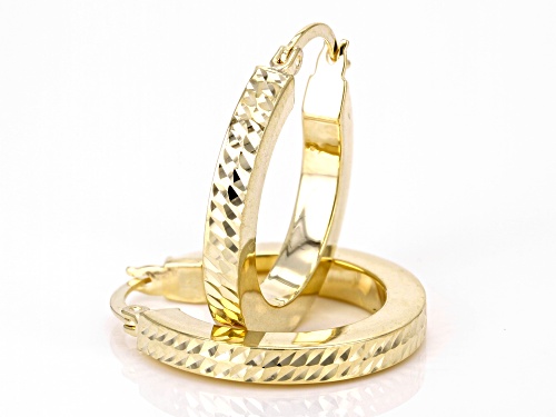 14k Yellow Gold Diamond-Cut Square Tube 7/8