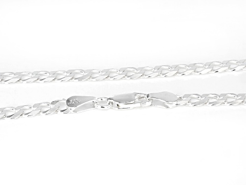 Sterling Silver 5mm Flat Curb Necklace - Size 22