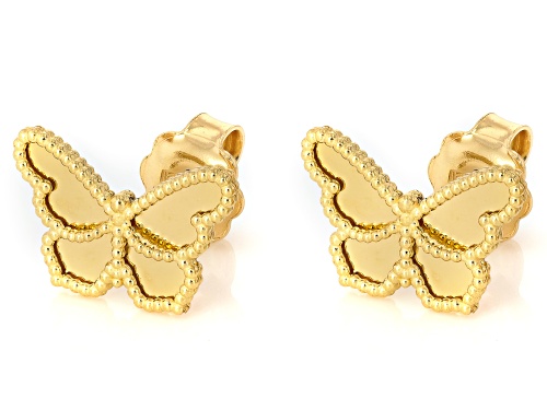 14k Yellow Gold Butterfly Earrings