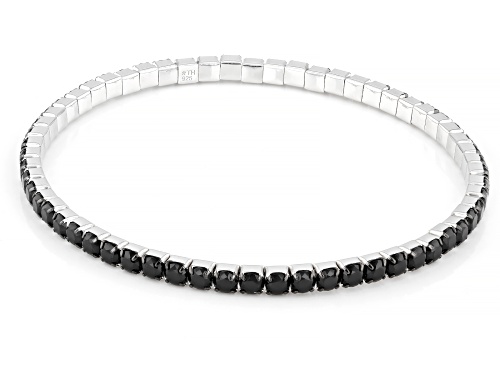 8.05ctw Black Spinel Rhodium Over Sterling Silver Stretch Bracelet