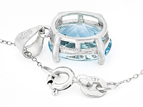 4.71ctw Glacier Topaz™ Rhodium Over Sterling Silver Pendant with Chain