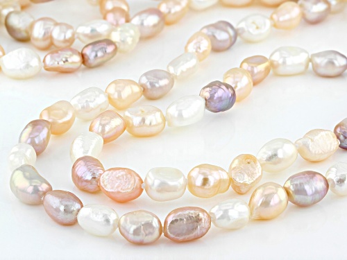 8.5-9.5mm Multi-Color Cultured Freshwater Pearl 64 Inch Endless Strand Necklace - Size 64