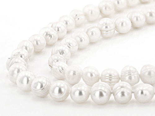 8.5-9.5mm White Cultured Freshwater Pearl 64 Inch Endless Strand Necklace - Size 64