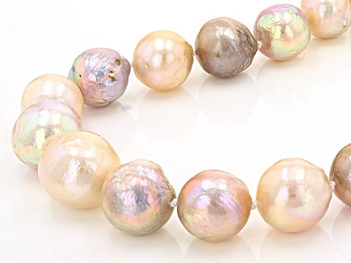 Genusis™ 12-16mm Multi-Color Cultured Freshwater Pearl Rhodium Over Silver 18 Inch Necklace - Size 18