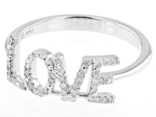 0.12ctw Round White Diamond Rhodium Over Sterling Silver 