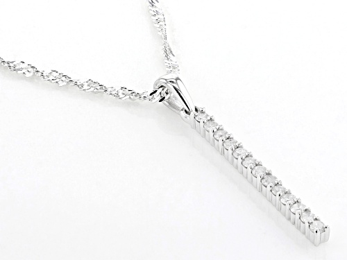 0.20ctw Round White Diamond Rhodium Over Sterling Silver Pendant With 18
