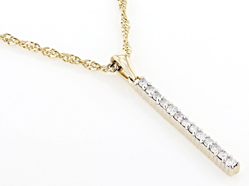 Engild™ 0.20ctw Round White Diamond 14k Yellow Gold Over Sterling Silver Pendant With 18