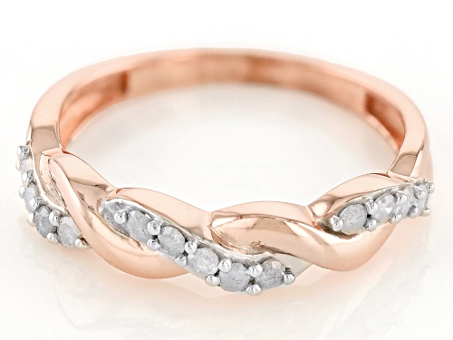 Engild™ 0.25ctw Round White Diamond 14k Rose Gold Over Sterling Silver Crossover Band Ring - Size 7