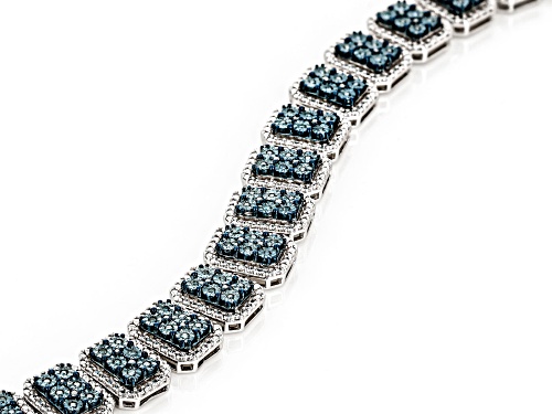 0.50ctw Round Blue Velvet Diamonds™ Rhodium Over Sterling Silver Tennis Bracelet - Size 7.5