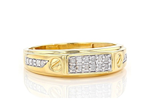 Engild™ 0.25ctw Round White Diamond 14K Yellow Gold Over Sterling Silver Mens Ring - Size 11