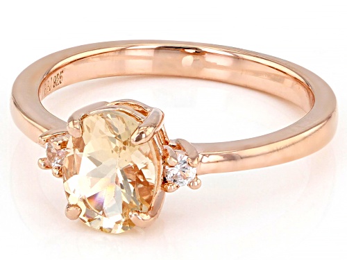 0.94ct Morganite And 0.10ctw White Zircon 18k Rose Gold Over Sterling Silver Ring - Size 9