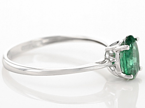 1.03ct Oval Emerald Color Apatite 10k White Gold Solitaire Ring - Size 8