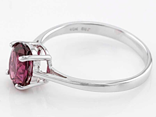 1.28ct Oval Grape Color Garnet 10k White Gold Solitaire Ring - Size 8