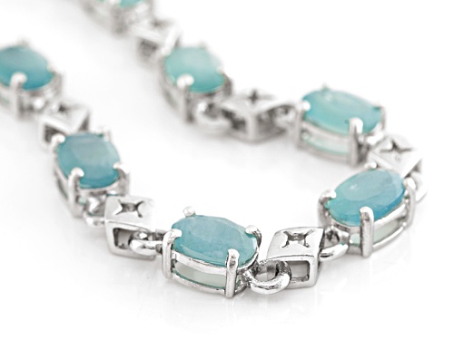 Exotic Jewelry Bazaar™ 9.59ctw Oval Grandidierite Sterling Silver Bracelet - Size 7.5