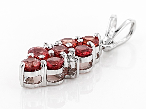 Exotic Jewelry Bazaar™ 1.10ctw Round Red Winza Sapphire And .02ctw White Zircon Silver Pendant