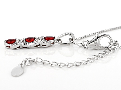 Exotic Jewelry Bazaar™ .63ctw Red Winza Sapphire & White Zircon Rhodium Over Silver Pendant W/Chain