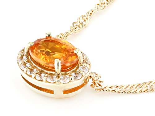 Exotic Jewelry Bazaar™ Namibian Mandarin Garnet and Zircon 18k Yellow Gold Over Silver Necklace - Size 18