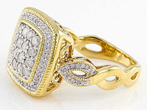 Engild™ .62ctw Round White Diamond 14k Yellow Gold Over Sterling Silver Cluster Ring - Size 6