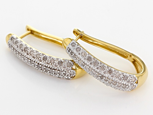 Engild™ .55ctw Round White Diamond 14k Yellow Gold Over Sterling Silver Earrings