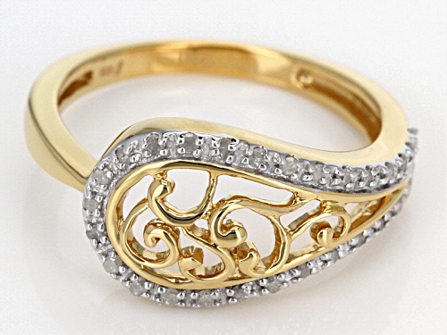 Engild™ .16ctw Round White Diamond 14k Yellow Gold Over Sterling Silver Ring - Size 8