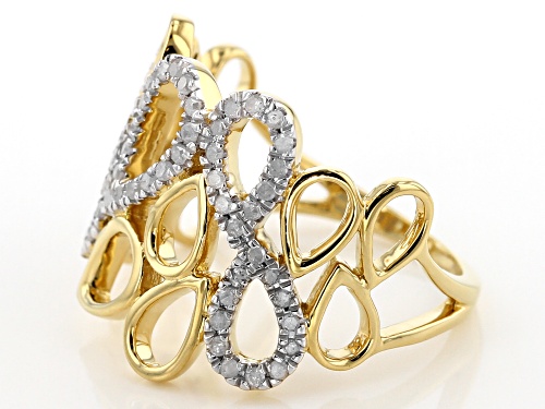 ENGILD(TM) .40ctw Round White Diamond 14k Yellow Gold over Sterling Silver Ring - Size 7