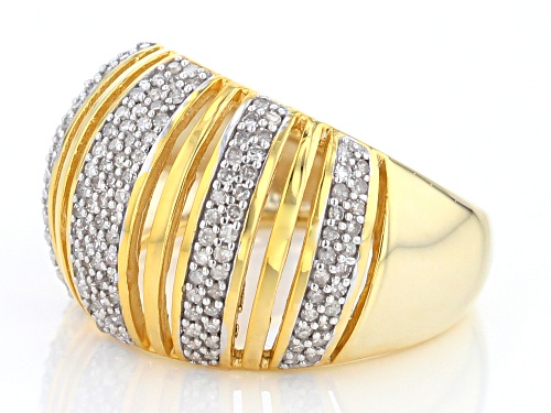 ENGILD(TM) .50ctw White Diamond 14k Yellow Gold over Sterling Silver Ring - Size 8