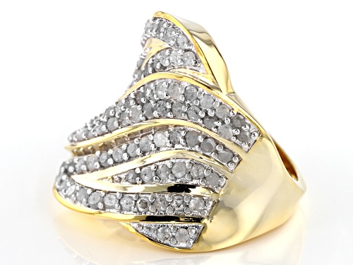 ENGILD® 2.00ctw Round White Diamond 14k Yellow Gold over Sterling Silver Ring - Size 6