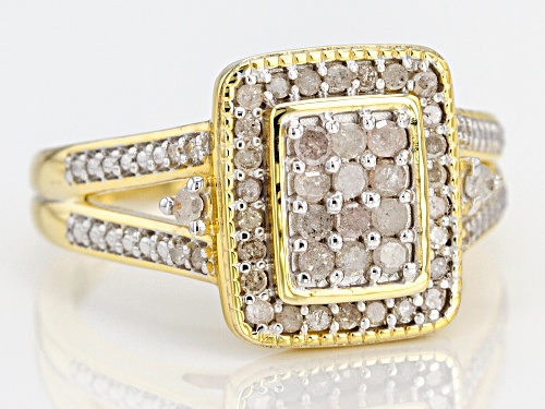 Engild™ .50ctw Round White Diamond 14k Yellow Gold Over Sterling Silver Ring - Size 6