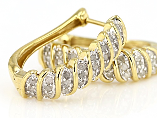 Engild™ 0.45ctw Round White Diamond 14K Yellow Gold Over Sterling Silver Earrings