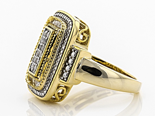 Engild™ 0.50ctw Baguette And Round White Diamond 14K Yellow Gold Over Sterling Silver Ring - Size 6