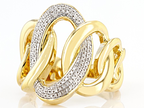 Engild™ 0.15ctw Round White Diamond 14k Yellow Gold Over Sterling Silver Open Design Ring - Size 7