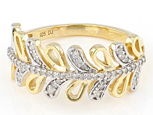 Engild™ 0.25 ctw Round White Diamond 14k Yellow Gold Over Sterling Silver Band Ring - Size 5