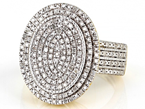 Engild™ 0.50ctw Round White Diamond 14k Yellow Gold Over Sterling Silver Cluster Ring - Size 6