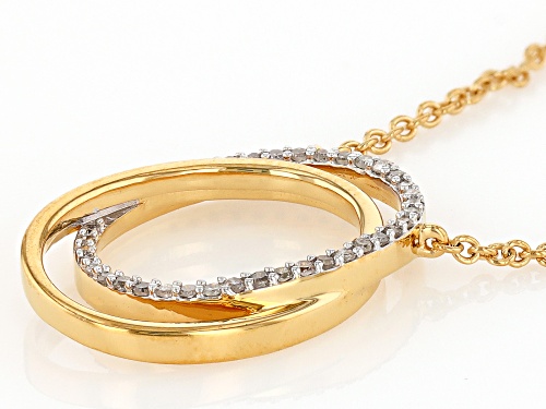 Engild™ 0.11ctw Round White Diamond 14k Yellow Gold Over Sterling Silver Necklace - Size 18