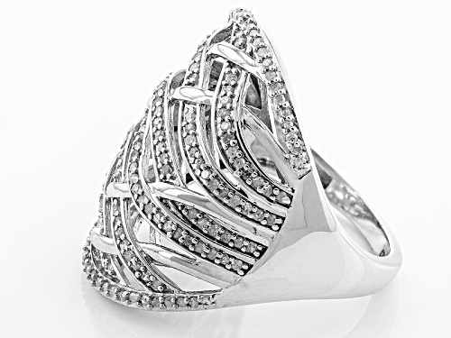 .50ctw Round White Diamond Rhodium Over Sterling Silver Ring - Size 7
