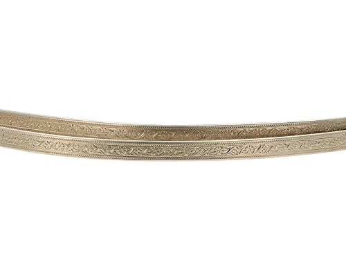 16G Mini Floral Patterned Flat Wire in Silver Tone Appx 3ft in length