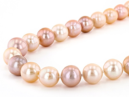 Genusis Pearls™ 11-14mm Multi-Color Cultured Freshwater Pearl Rhodium Over Silver Strand Necklace - Size 20