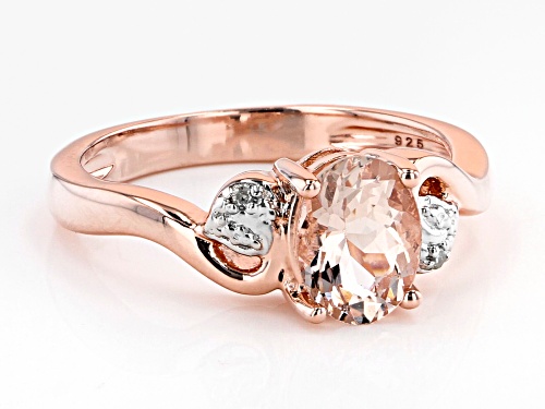 0.94ct Peach Morganite With 0.01ctw White Diamond 18k Rose Gold Over Sterling Silver Ring - Size 10