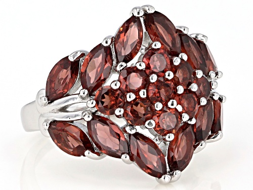 4.55ctw Marquise & Round Vermelho Garnet™ Rhodium Over Sterling Silver Ring - Size 7