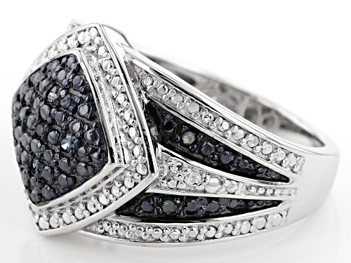 .10ctw Round Blue Velvet Diamond™ Rhodium over Sterling Silver Ring - Size 4